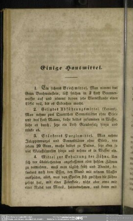Einige Hausmittel