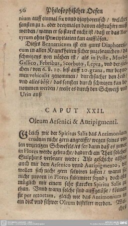CAPUT XXII. Oleum Arsenici & Auripigmenti.