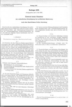 Gesetzentwurf zur einheitlichen Beendigung der politischen Säuberung