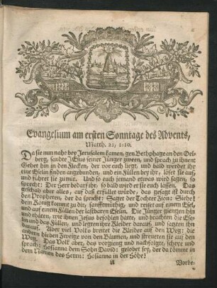 Evangelium am ersten Sonntage des Advents, ...