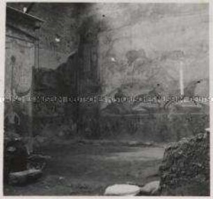 Pompeji, Casa di Lucio Ceio Secondo, Wandgemälde ägyptischer Art im Garten