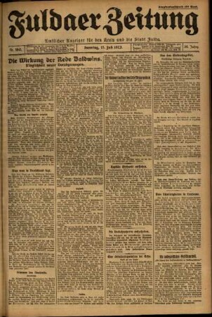 Erste Ausgabe vom Sonntag, den 15. Juli 1923.