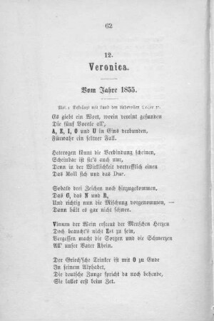 12. Veronica. Vom Jahre 1855.