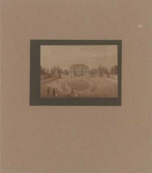 Ansicht des Palais im Großen Garten zu Dresden, Umrißradierung, nach 1766 : [Ansicht des Palais im Großen Garten zu Dresden] / [Zingg dl.]