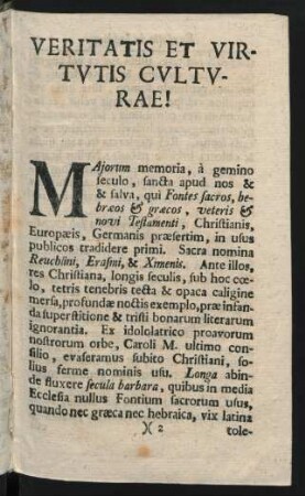Veritatis Et Virtutis Culturae!