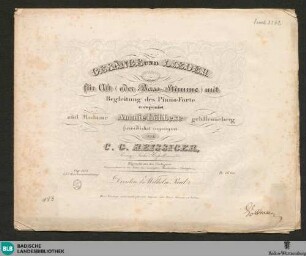 Gesänge und Lieder für Alt (oder Bass-Stimme) mit Begleitung des Piano-Forte : Op. 104. 24te Liedersammlung