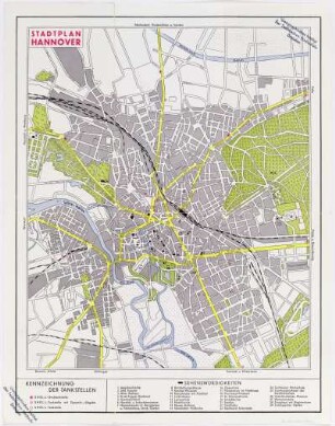Stadtplan Hannover, Mehrfarbendruck, ca. 1934