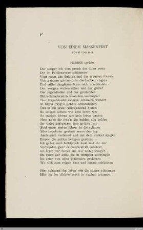 Von einem Maskenfest