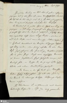 Nr. 60-62: Forster an die Vossische Buchhandlung. September 1791.