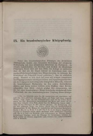 IX. Ein brandenburgischer Königspfennig