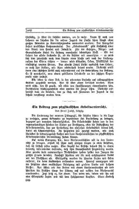 Ein Beitrag zum physikalischen Arbeitsunterricht