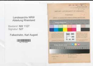Entnazifizierung Karl August Falkenhahn , geb. 01.11.1887 (Bauunternehmer)