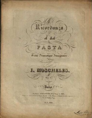Ricordanza à la Pasta : scène dramatique imaginaire