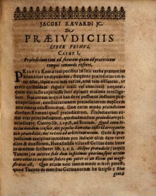 Jacobi Raevardi JCti De Praeiudiciis Libri Dvo