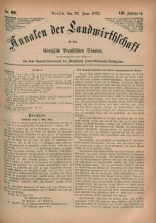 No. 52. Berlin, den 28. Juni 1873. XIII. Jahrgang.