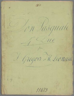 Don Pasquale, 4. Duo brillant - vl, pf - BSB Mus.Schott.Ha 12307-2