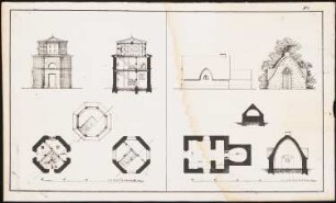 Architekton. Entwürfe aus d. Gebiete d. landwirtschaftl. und ländlichen Baukunst, H.1, Breslau: Grundrisse, Schnitt und Ansichten