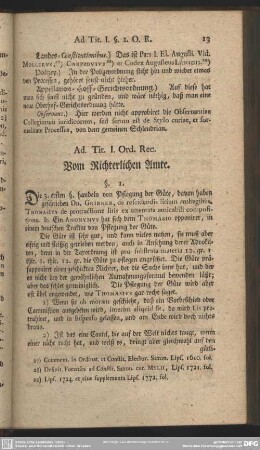 Ad. Tit. I. Ord. Rec. Vom Richterlichen Amte