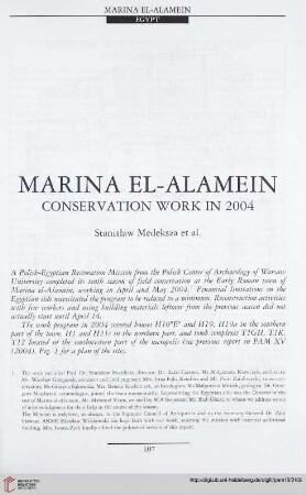 16: Marina el-Alamein : conservation work in 2004