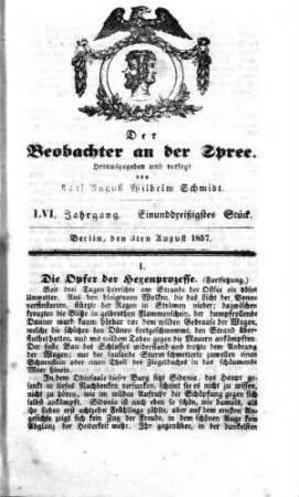 31. Stueck, 3. August 1857