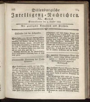 XL. Stück... den 5. October 1805 - XLIII. Stück... den 26. October 1805.