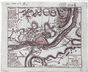 WHK 31 Krieg mit Frankreich 1792-1805: Plan der Belagerung von Mainz, 1793