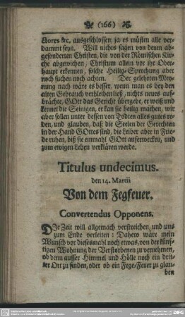 Titulus undecimus. den 14. Martii Von dem Fegfeuer