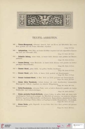 Textil-Arbeiten (Nr. 908 - 961)