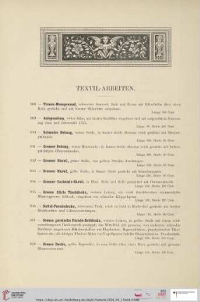 Textil-Arbeiten (Nr. 908 - 961)