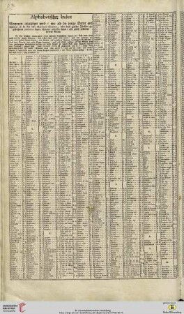 Alphabethischer Index […] über das ganze Italien
