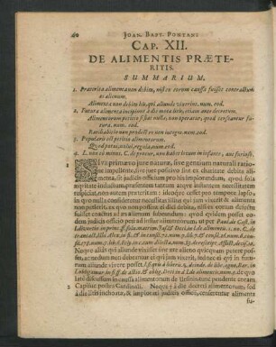 Cap. XII. De Alimentis Praeteritis.