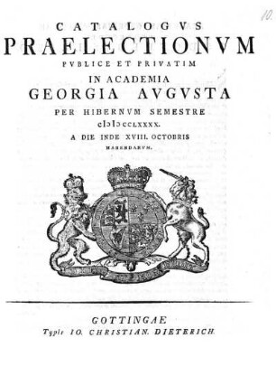 WS 1790: Catalogus praelectionum publice et privatim in Academia Georgia Augusta ... habendarum