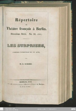 Les surprises : comédie-vaudeville en un acte