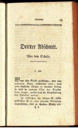 Dritter Abschnitt. Von dem Schalle.