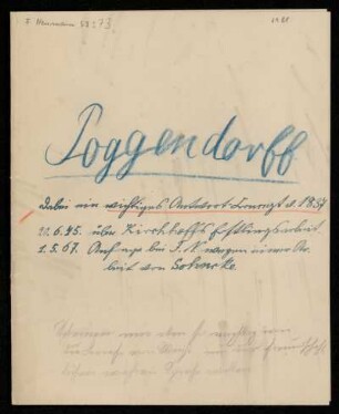 Briefe von Johann C. Poggendorff an Franz Ernst Neumann, Berlin, 3.3.1831 - 1.5.1867
