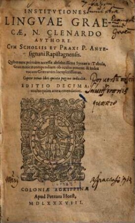 Institutiones linguae Graecae