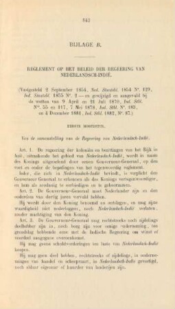 Bijlage B. Reglement op het beleid der regering van Nederlandsch-Indie