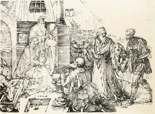 Anbetung der Könige : Anbetung der Könige. Federzeichnung (1524; A. Dürer). Wien: Albertina