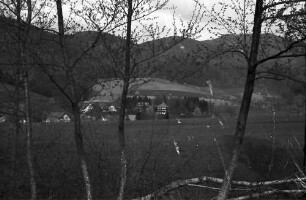 Glotterbad: Blick aufs Kurhaus; Durchblick durch Bäume