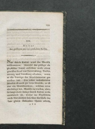 XIX. Kultur der geistigen und körperlichen Kräfte