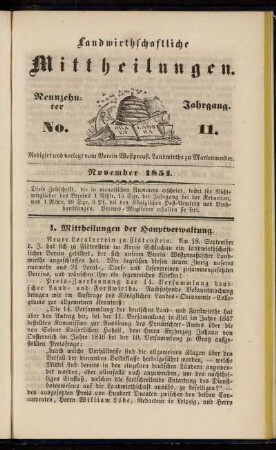 Neunzehnter Jahrgang. No. 11.