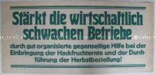 Maueranschlag mit Aufruf der VgdB zur Herbstbestellung