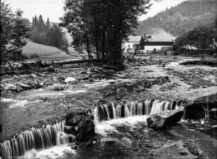 Oelsengrund, Unwetterkatastrophe 8./9. Juli 1927. Zerstörte Talwiesen am Hammergut.