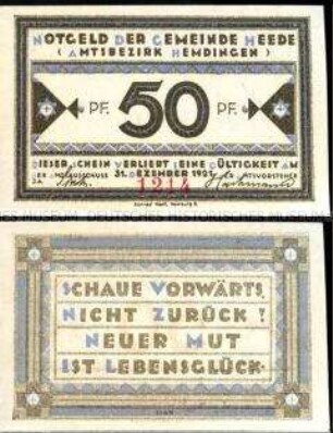 Heede 50 Pfennig, Notgeldserie