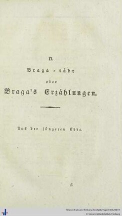 II. Braga-rädr oder Braga's Erzählungen.
