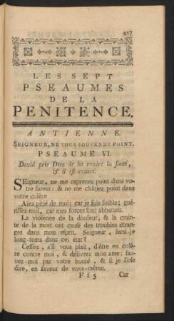 Les Sept Pseaumes De La Penitence