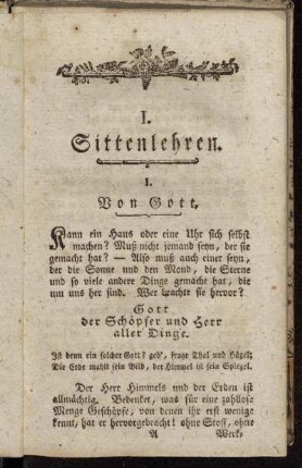 I. Sittenlehren.