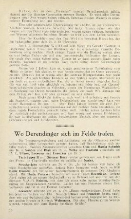 16, Wo Derendinger im Felde sich trafen