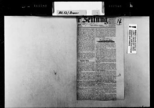 Zeitungsausschnitt aus "Frankfurter Zeitung", 14.10.1904: "Der Streit um Lippe. Der Schaumburg-Lippische Geheimvertrag".
