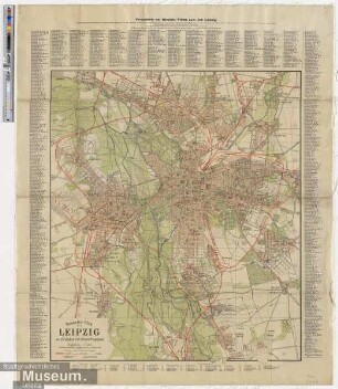 Neuester Plan von Leipzig mit Vorstädten und nächster Umgegend